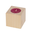 Bougeoir cube en pin - 6x6x6cm