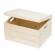 Coffre couvercle plat 40 x 30 x Ht 24cm - pin patiné