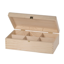 Boîte à thé 6 compartiments - grand modèle - couvercle arrondi